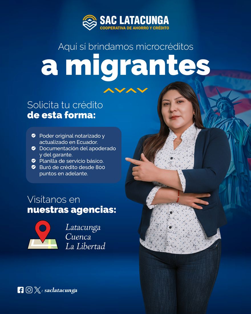 Afiche: aquí sí brindamos microcréditos a migrantes