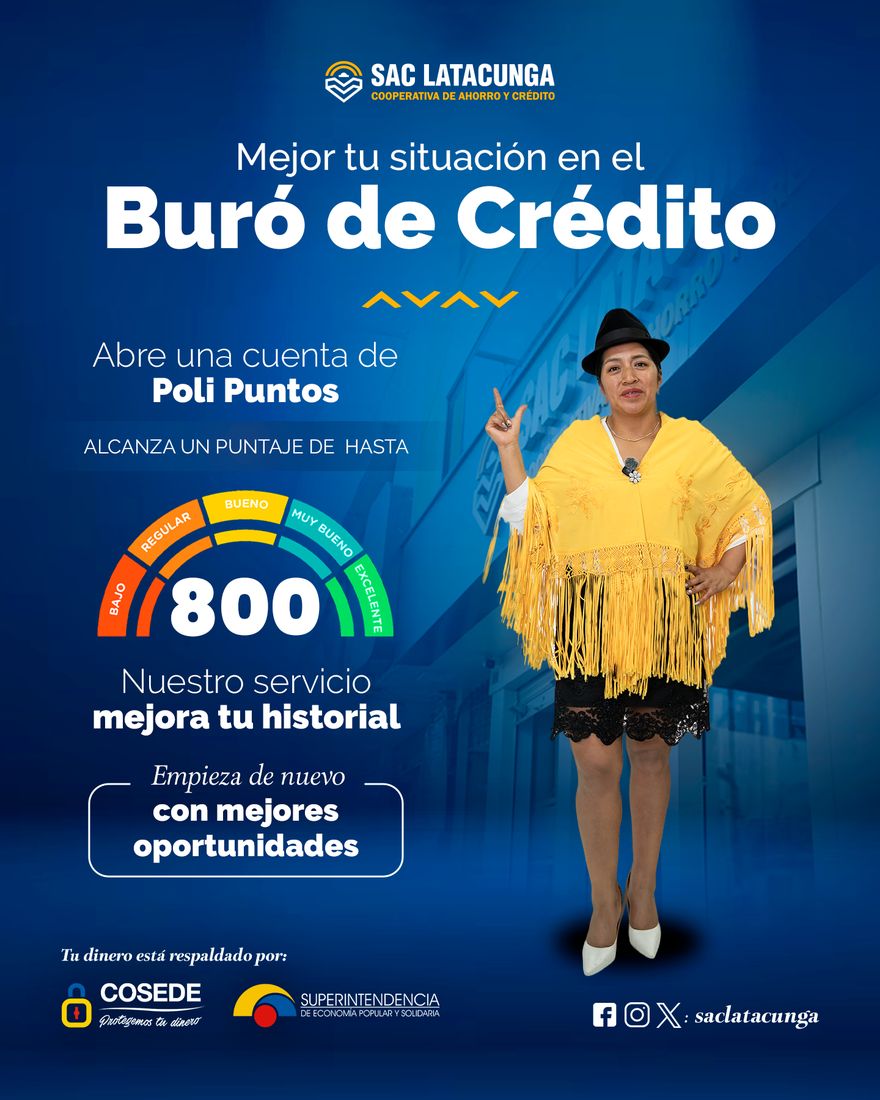 Afiche de Poli Puntos: alcanza un puntaje de hasta 800 en el buró de crédito
